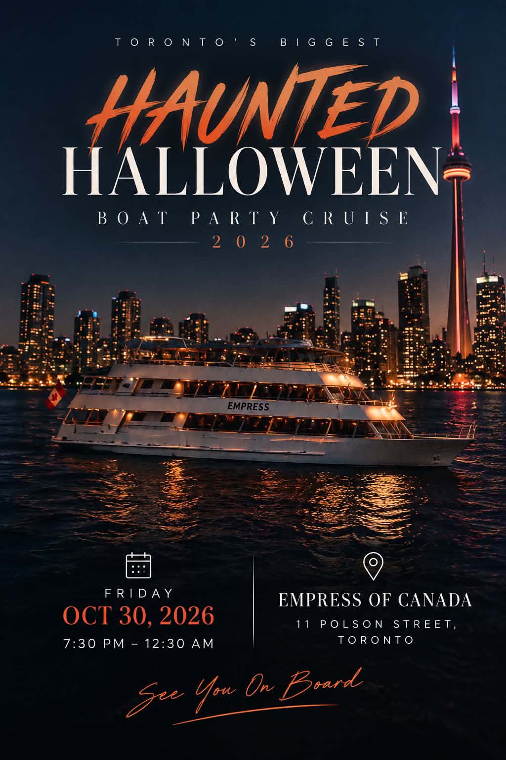Haunted Halloween Boat Party Cruise 2026 – Toronto VXV